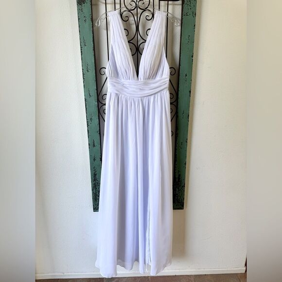 Jj's House Elegant White Evening Gown. Perfect for destination wedding! Sz 6. - Picture 3 of 13